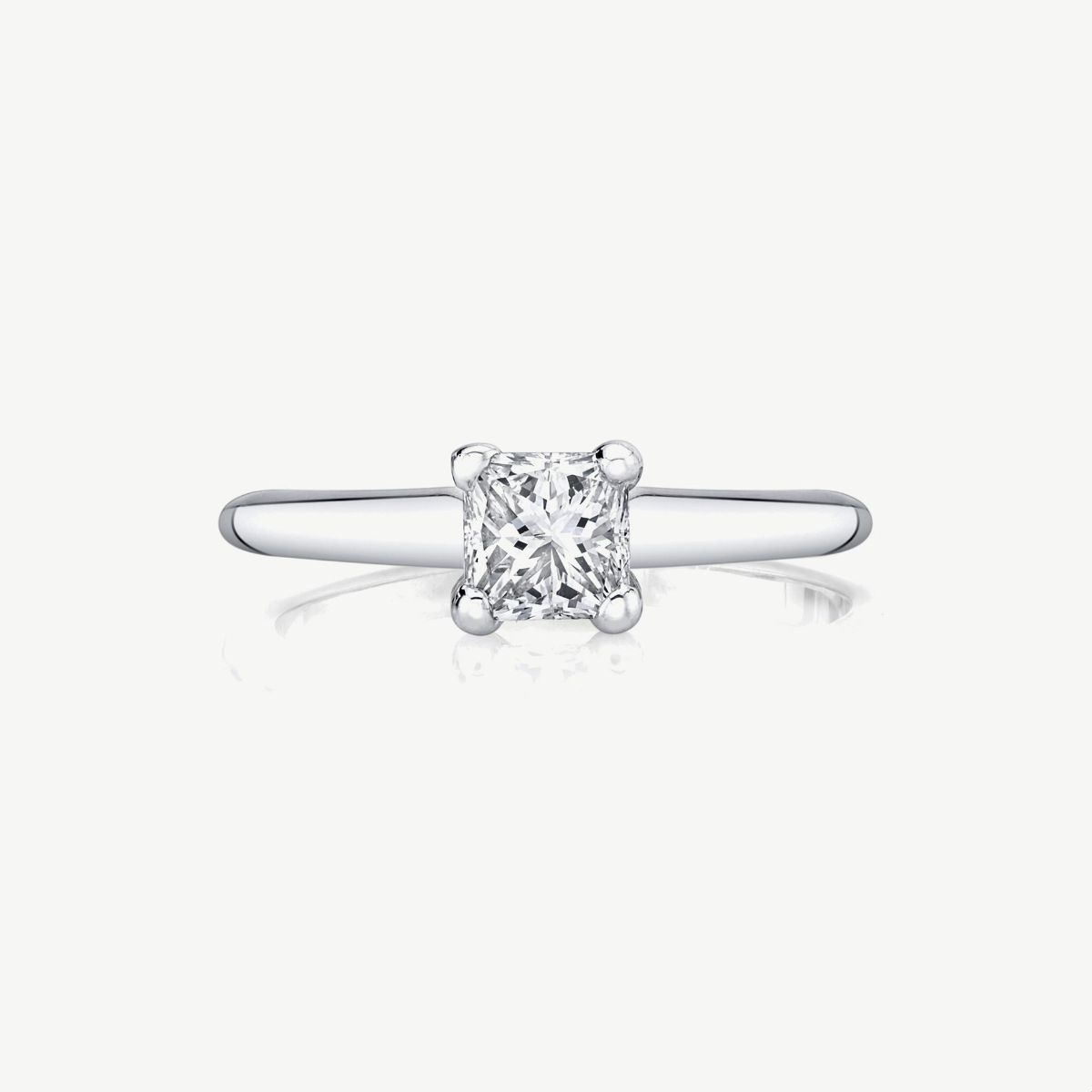 Picture of 14K White Gold Princess Cut Signature Solitaire Engagement Ring