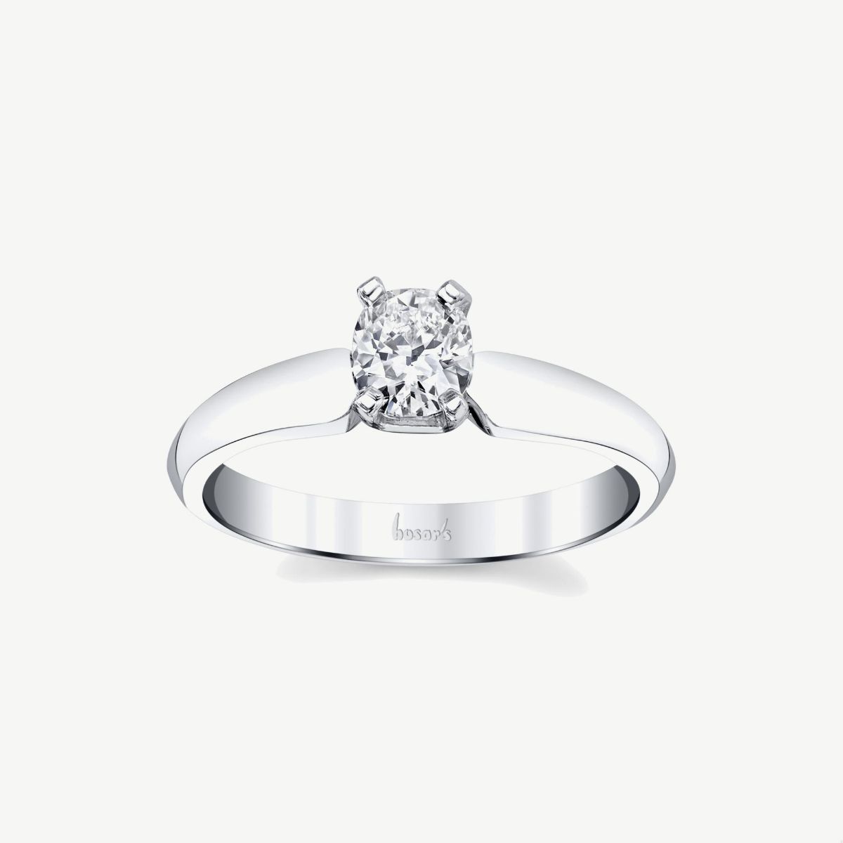 Picture of 14K Gold Cushion Cut Solitaire Ring with Knife Edge Shoulders