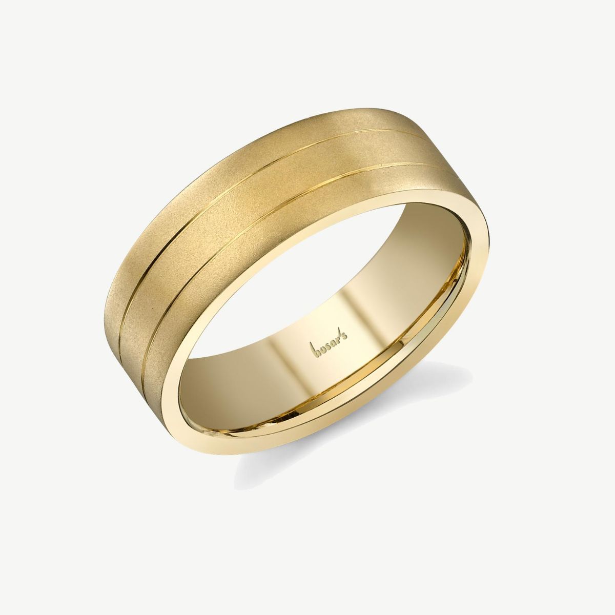 Picture of 14K Yellow Gold Brushed Wedding band