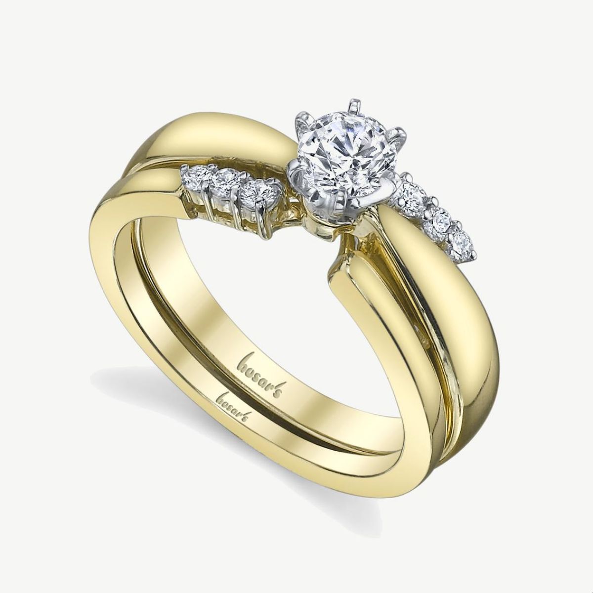 Picture of 14K Yellow Gold Solitaire Setting with Pinch Shank Design Engagement Ring