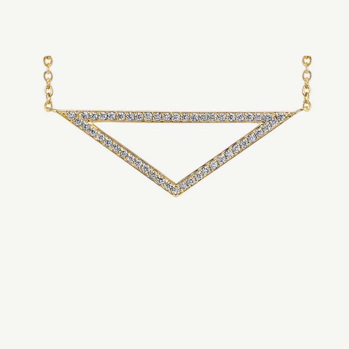 Picture of 14K Yellow Gold Contemporary Diamond Triangle Pendant