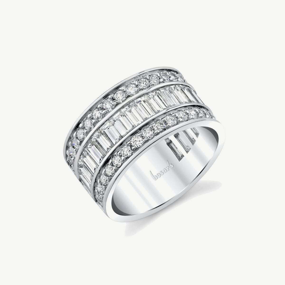 Picture of 14K White Gold Triple Row Right Hand Diamond Fashion Ring