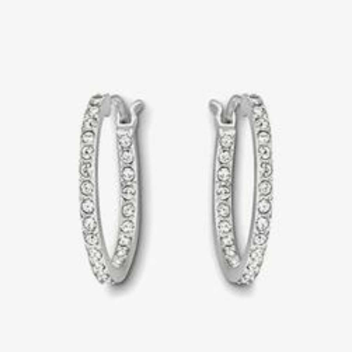 Picture of Swarovski Somerset Small Inside/Outside Hoop Earrings in White