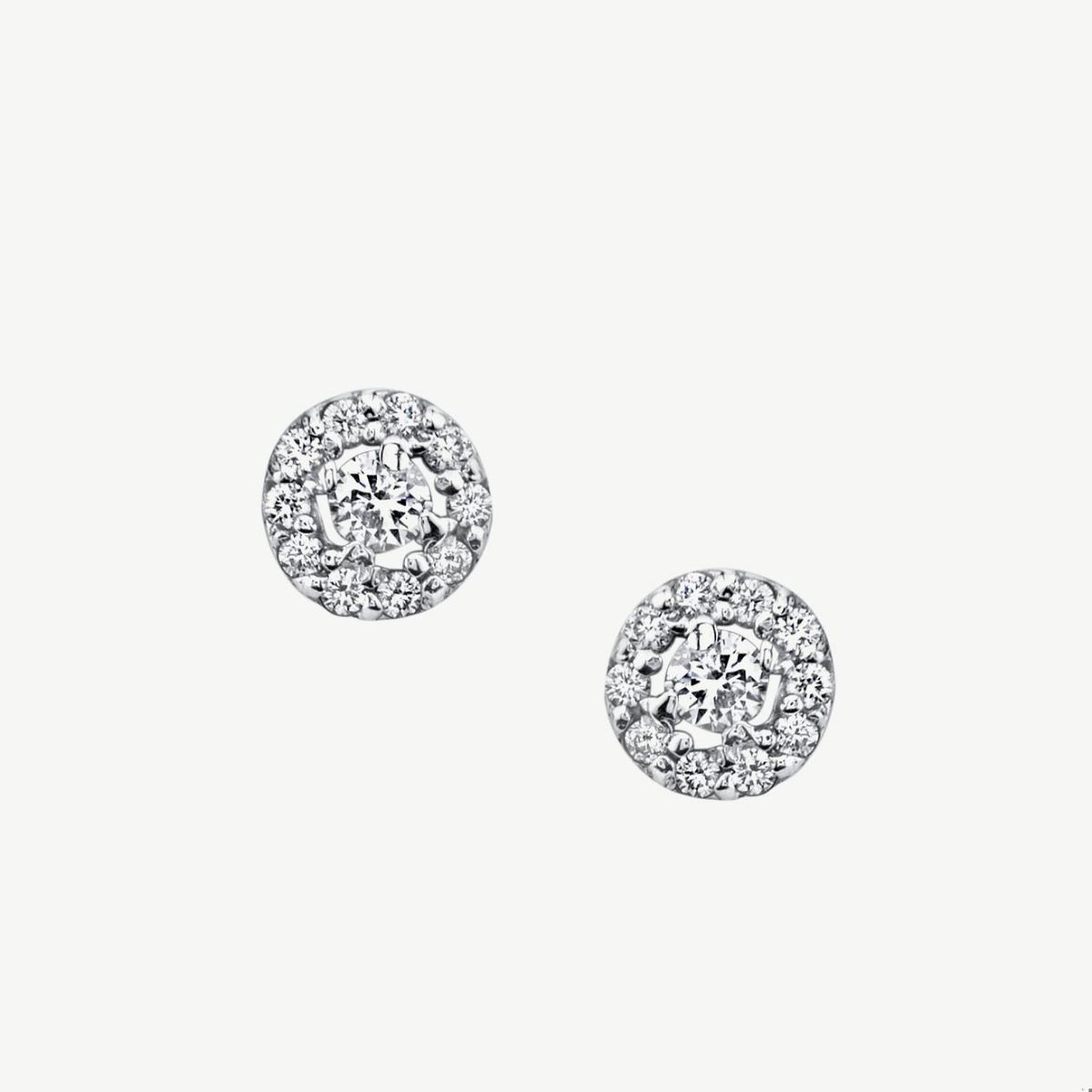 Picture of 14K White Gold Halo Diamond Earring