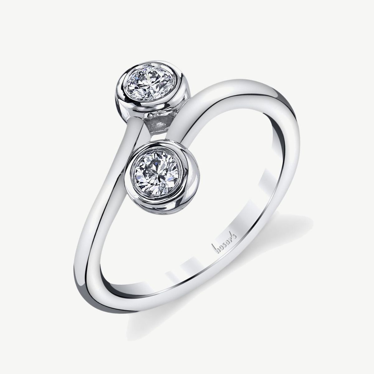 Picture of 14K White Moi and Toi Bezel Set Diamond Fashion Ring