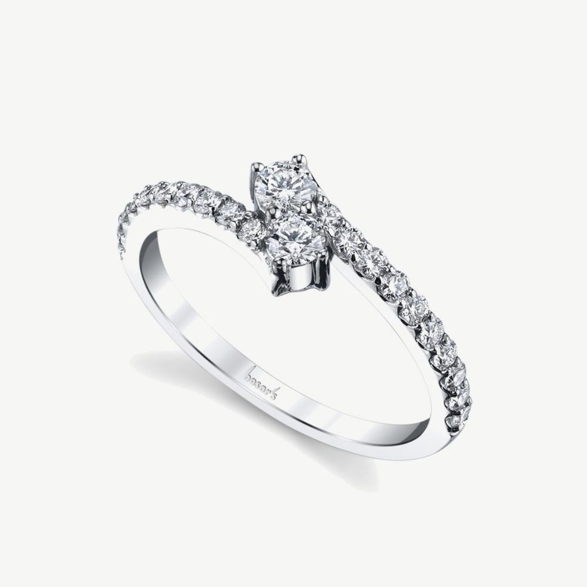 Picture of 14K White Gold Two StoneTwo Stone Bypass Diamond Ring