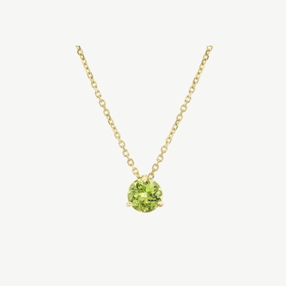 Picture of 14K White Gold 3 Prong Round Peridot Pendant