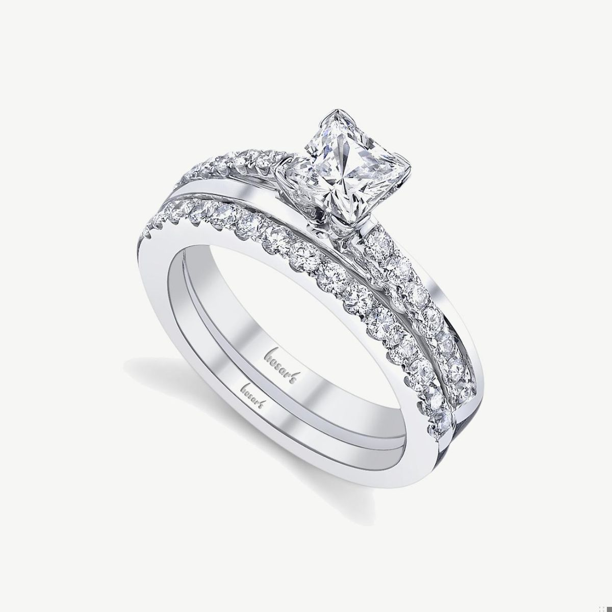 Picture of 14K White Gold Cathedral Diamond Ring  