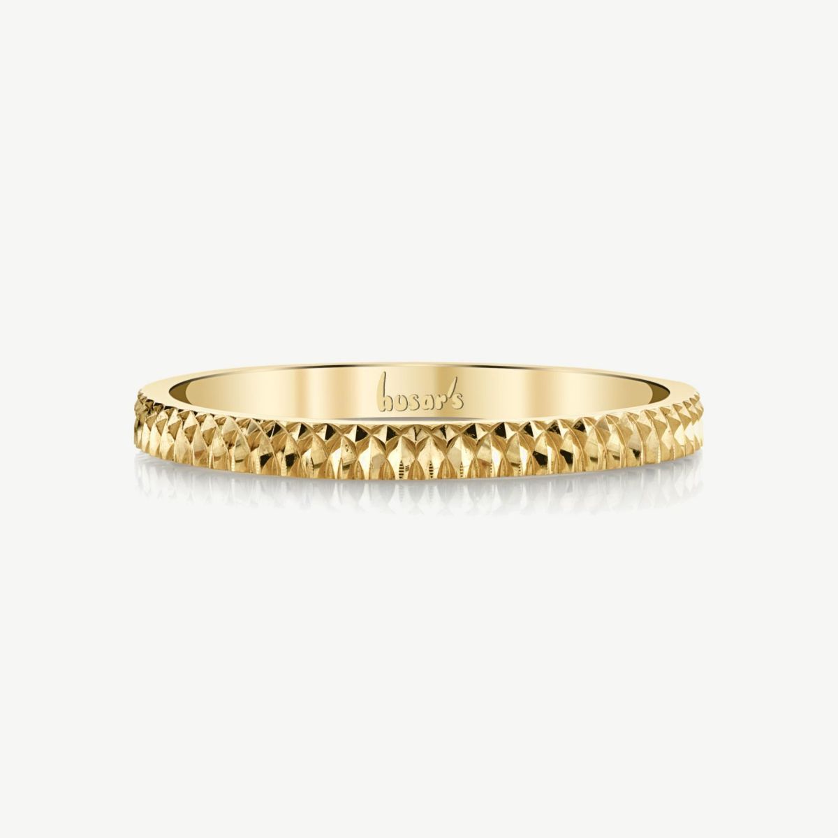 Picture of 14K Gold Diamond-Cut Grooves Stackable Band