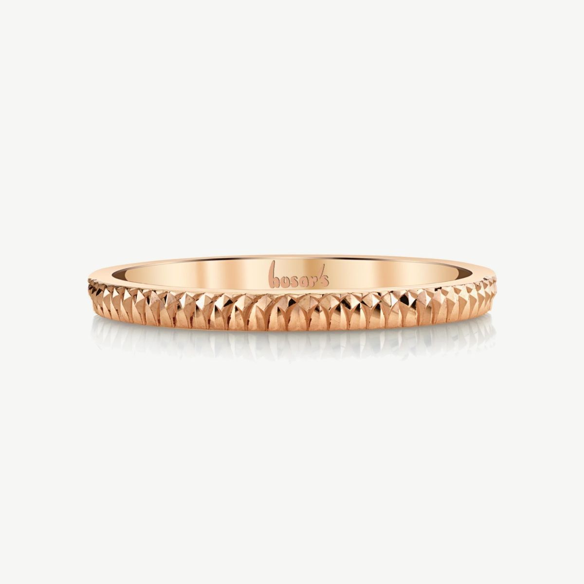 Picture of 14K Gold  Stackable Band with Diamond-Cut Grooves