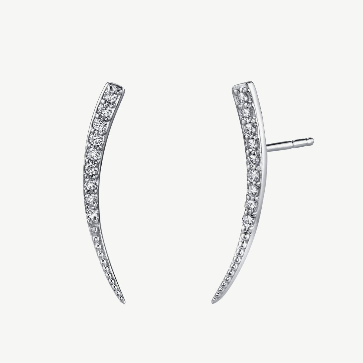 Picture of 14K White Gold Diamond Ear Climbers