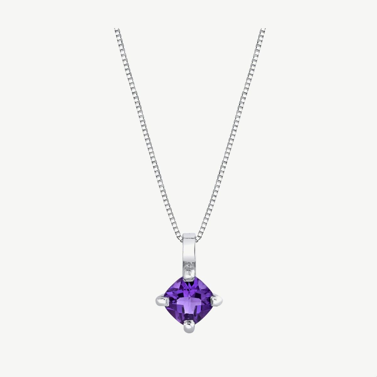 Picture of 14K Gold Amethyst Cushion Cut Pendant with Solid Bale