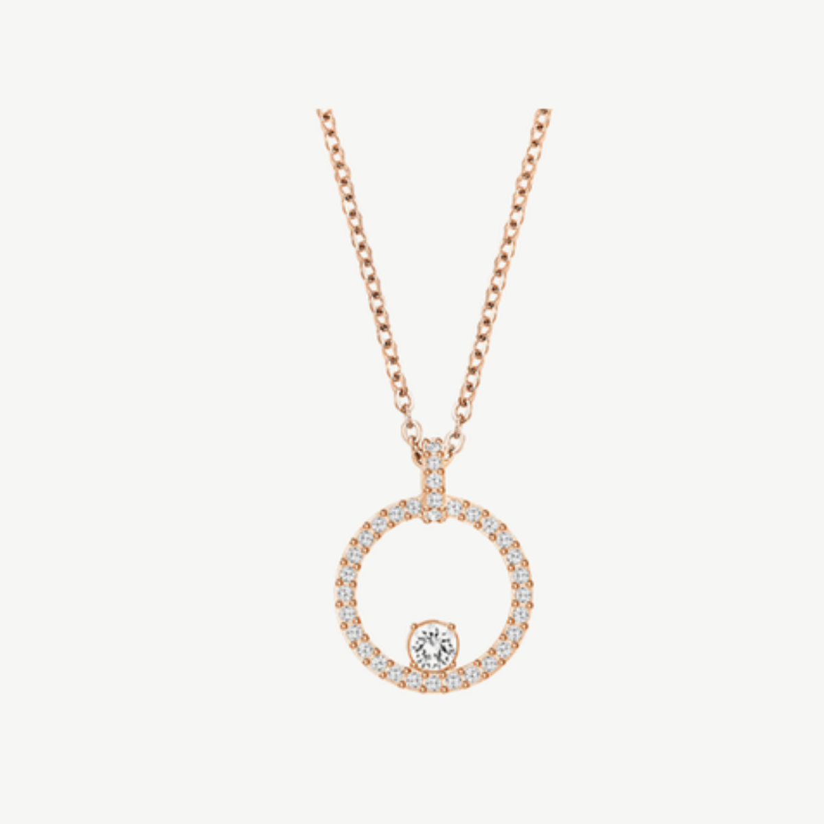 Picture of Swarovski Creativity Rose Gold-Plated Pave Circle Pendant Necklace