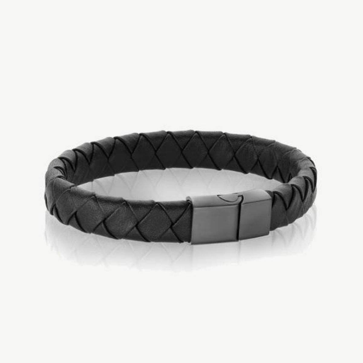 Picture of LARIC Bracelet with Black Braided Leather and Gunmetal Clasp