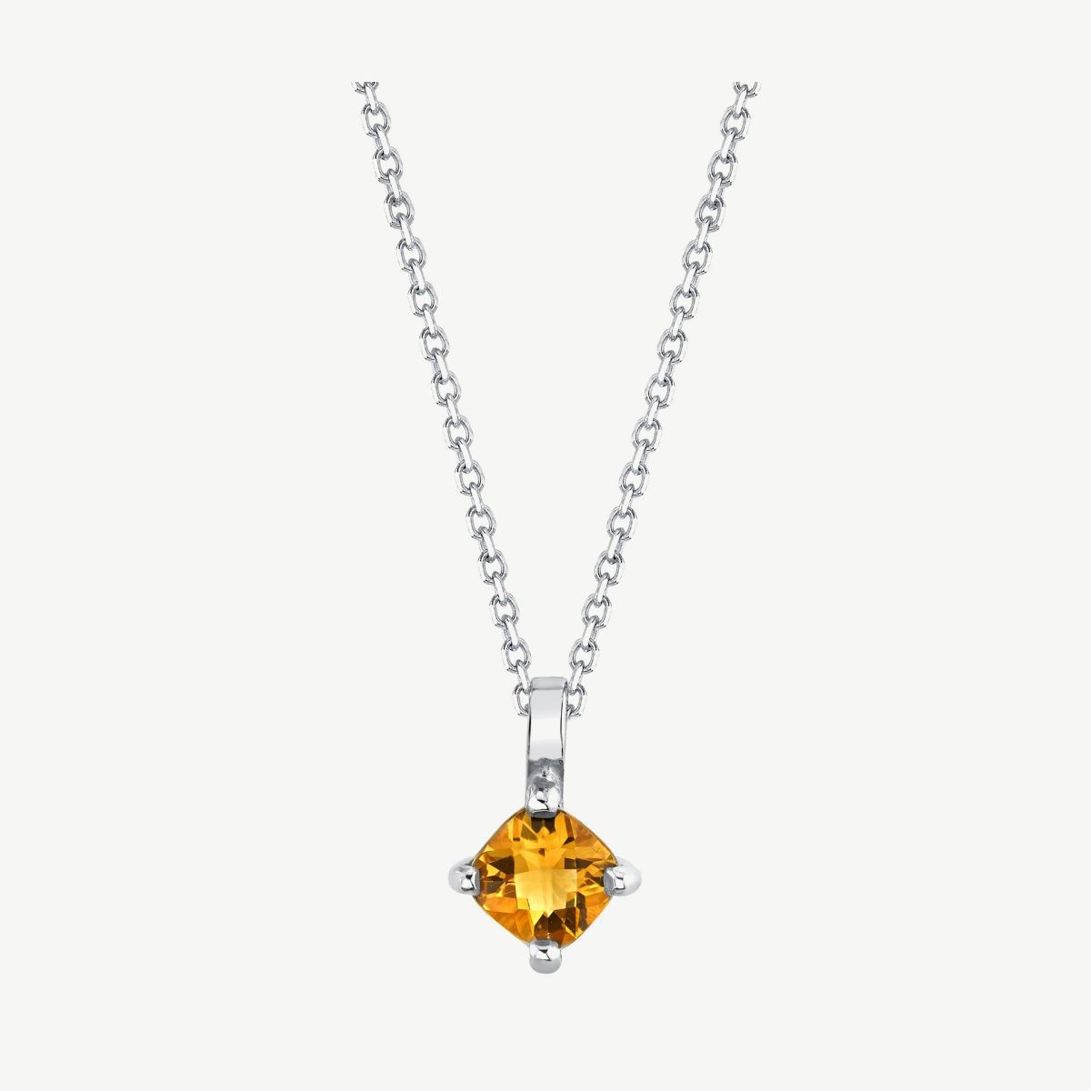 Picture of 14K Gold Citrine Cushion Cut Pendant with Solid Bale