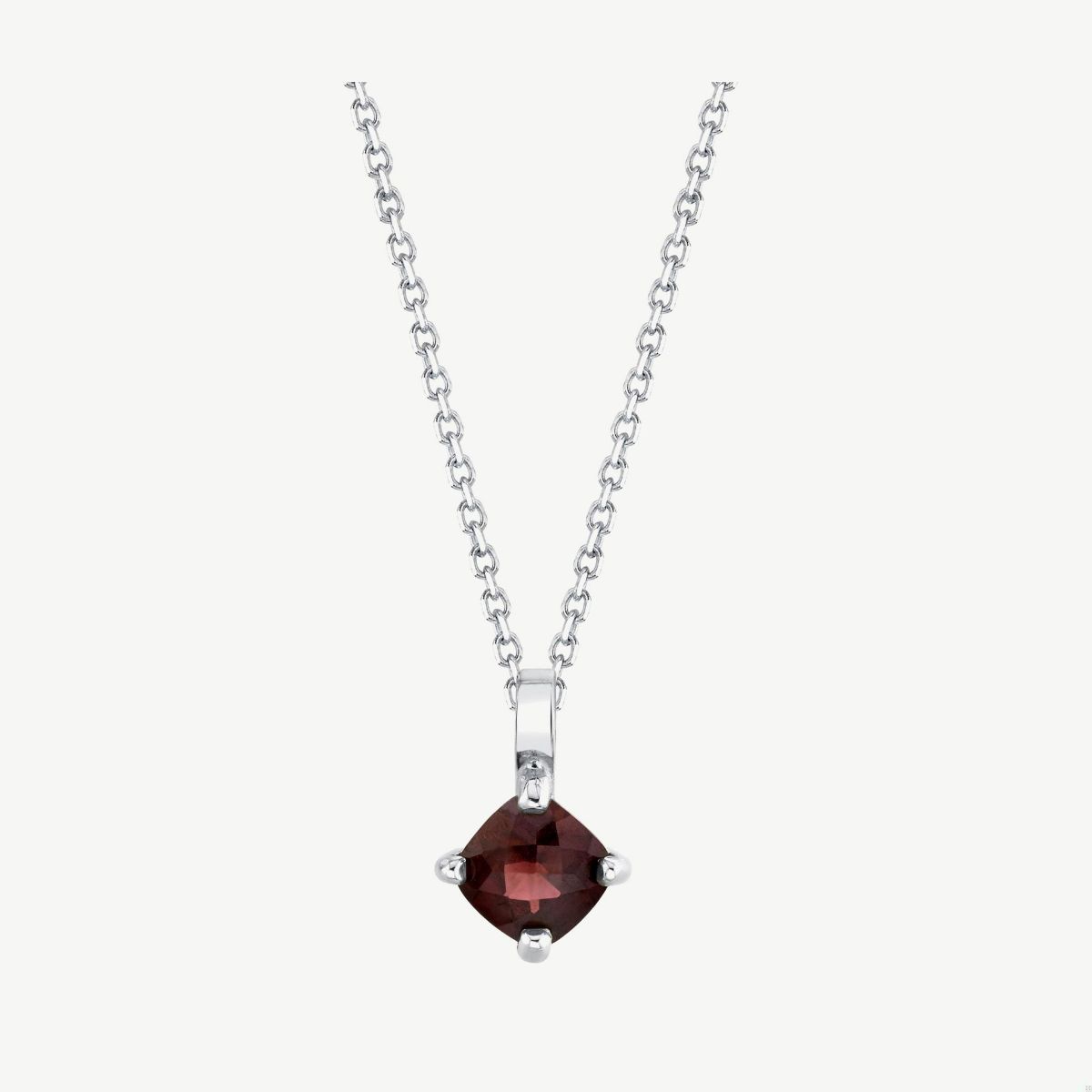 Picture of 14K Gold Pyrope Garnet Cushion Cut Pendant with Solid Bale