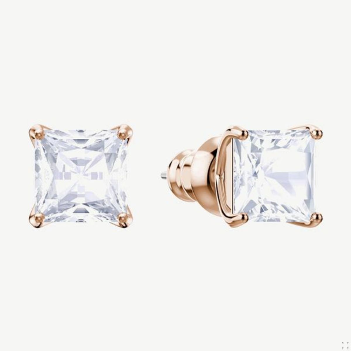 Picture of Swarovski  Attract Stud Earrings - Square Clear Crystal Studs