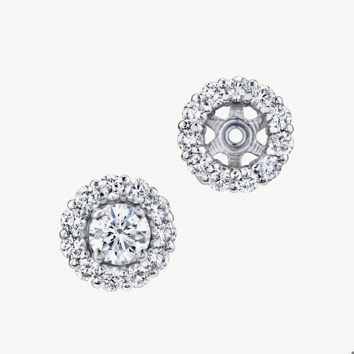 Picture of 14K White Gold Halo Earring Jackets for Solitaire Studs (Studs Sold Separately)