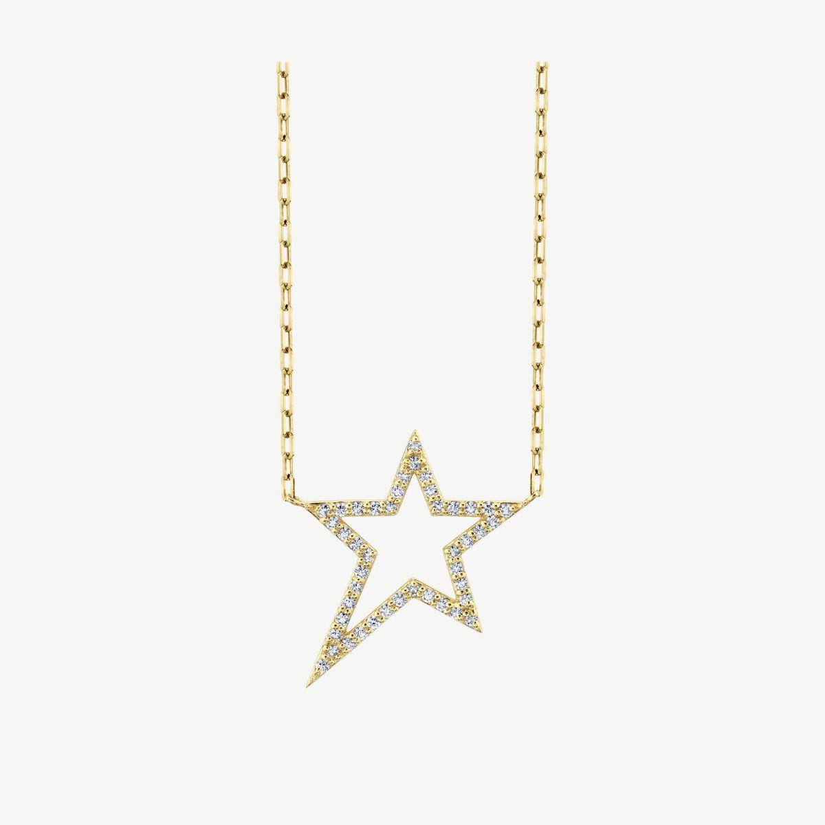 Picture of 14K Yellow Gold Diamond Rockstar Necklace