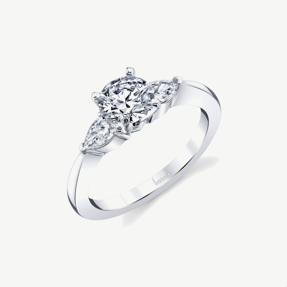 Picture of 14kt White Gold Pear Shaped Diamond Accent Engagement Ring