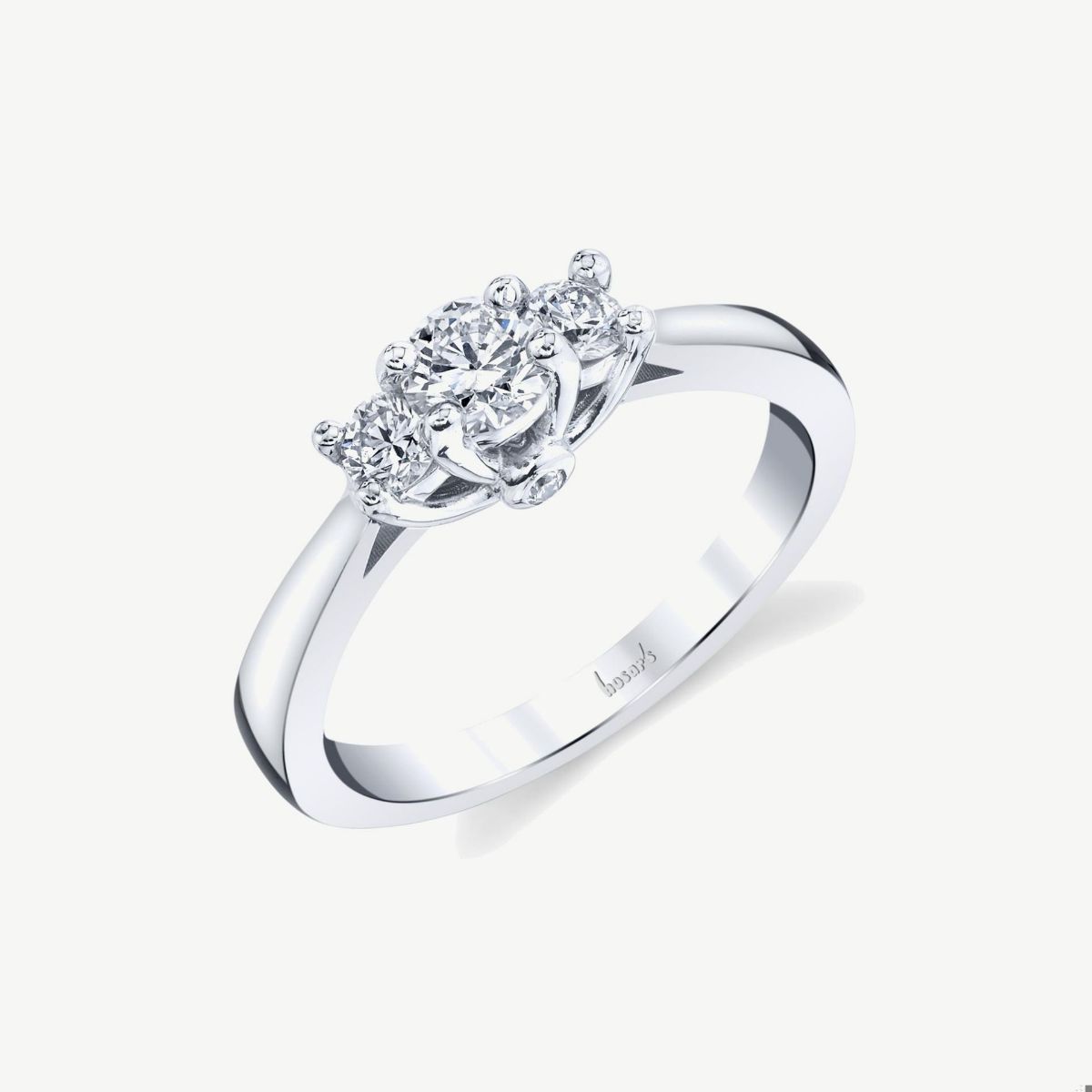 Picture of 14K White Gold Classic Three Stone Diamond Ring