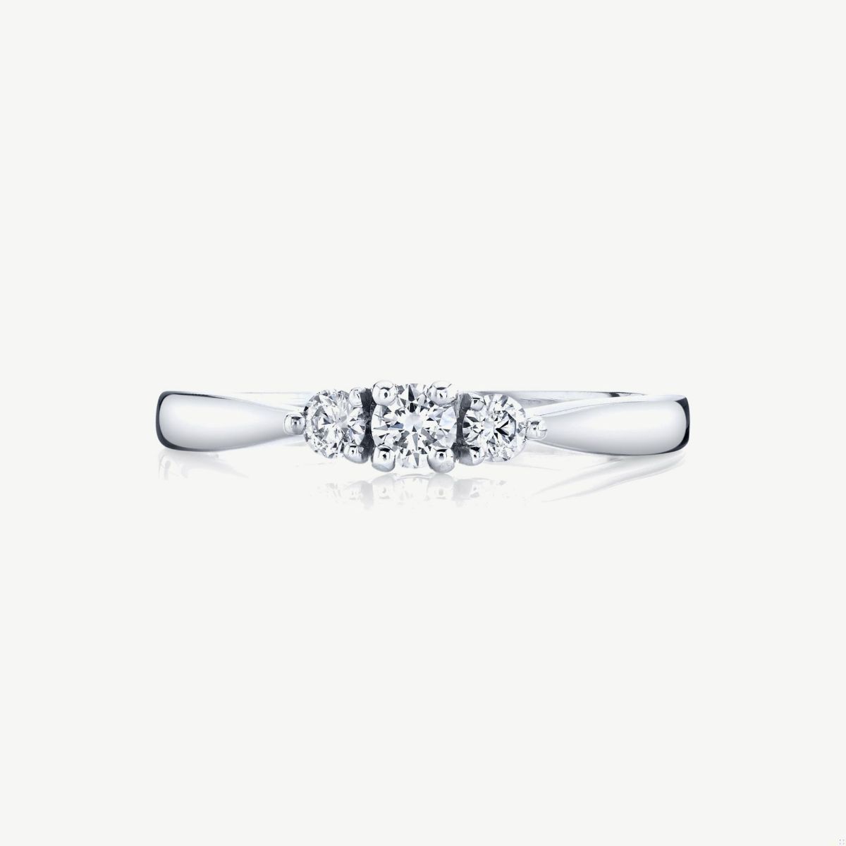 Picture of 14K White Gold Classic Three Stone Diamond Ring