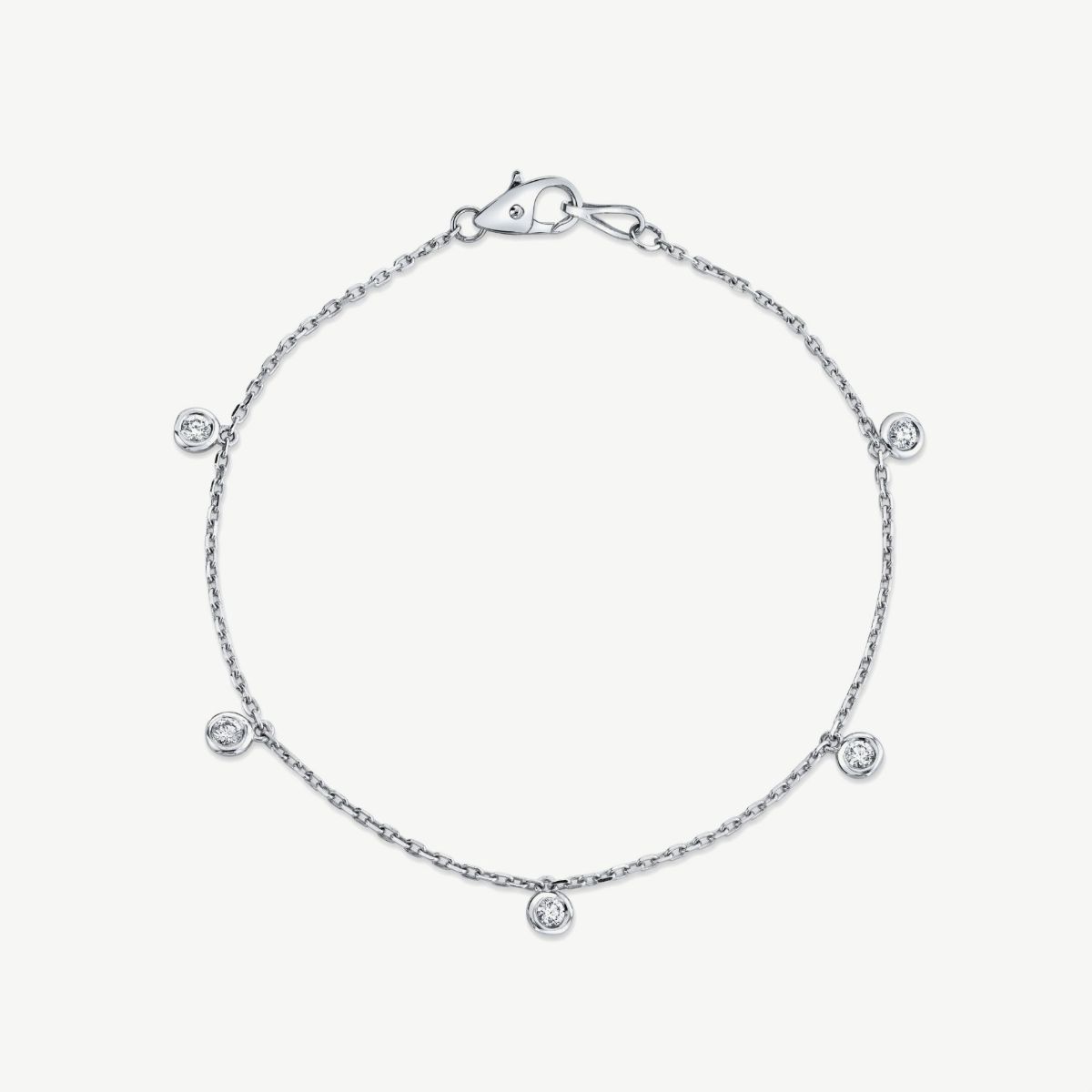 Picture of 14K White Gold Cleopatra Bezel Set Diamond Bracelet