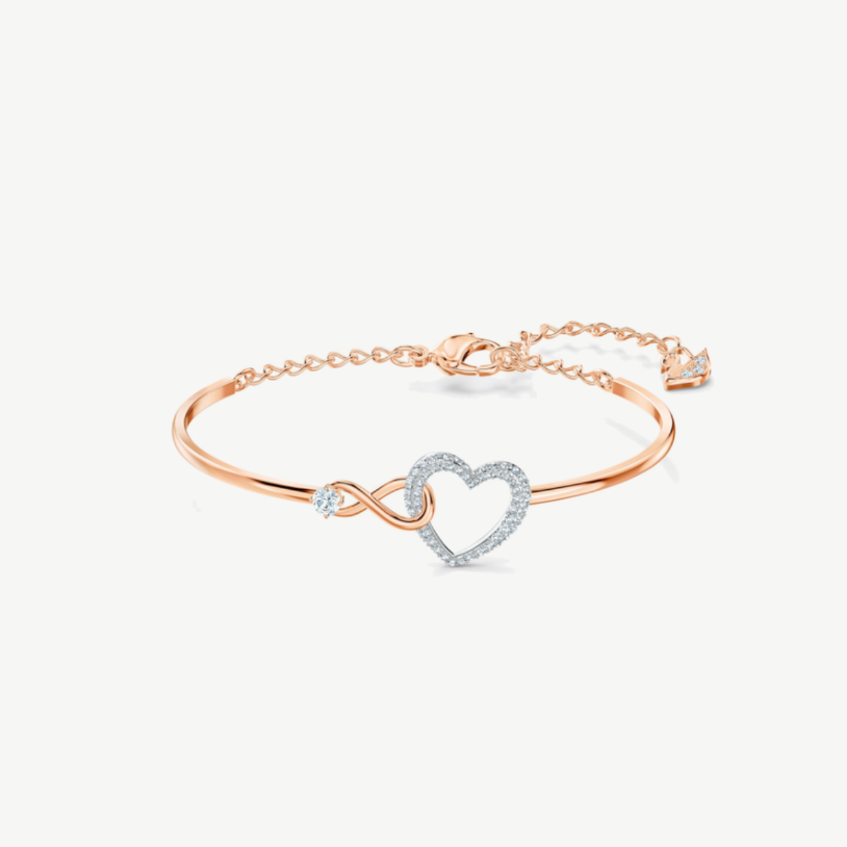 Picture of Swarovski Infinity Bracelet with Clear Crystal Heart and Infinity