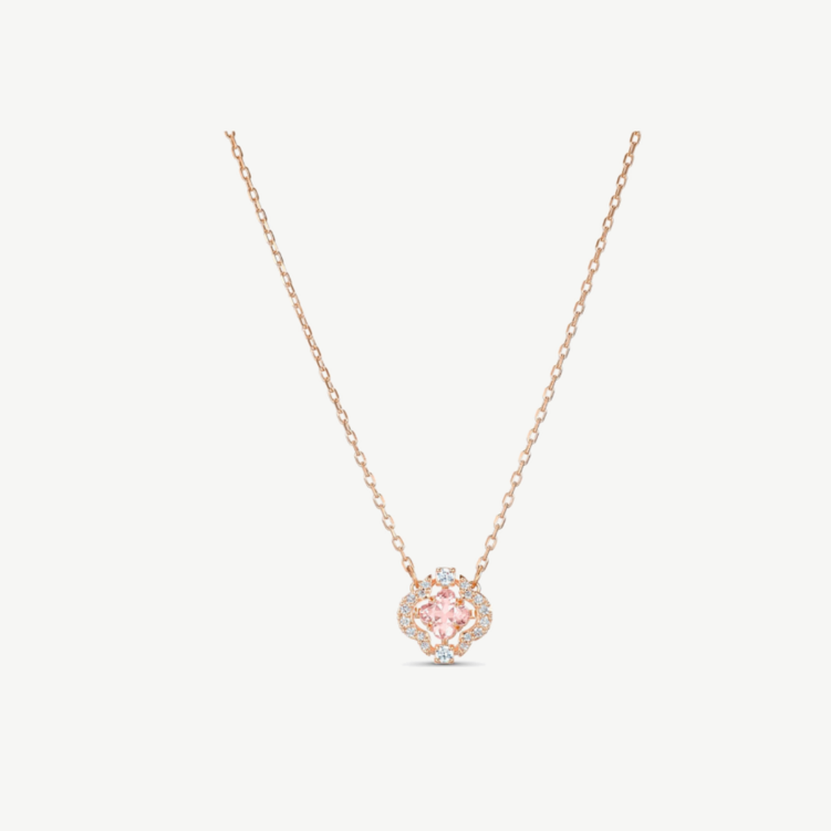 Picture of Swarovski Sparkling Dance Clover Necklace with Pink Crystal and Pavé Accents