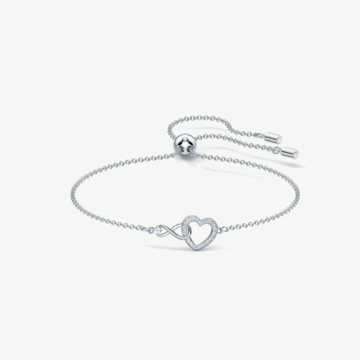 Picture of Swarovski Infinity Bracelet with Clear Crystal Heart