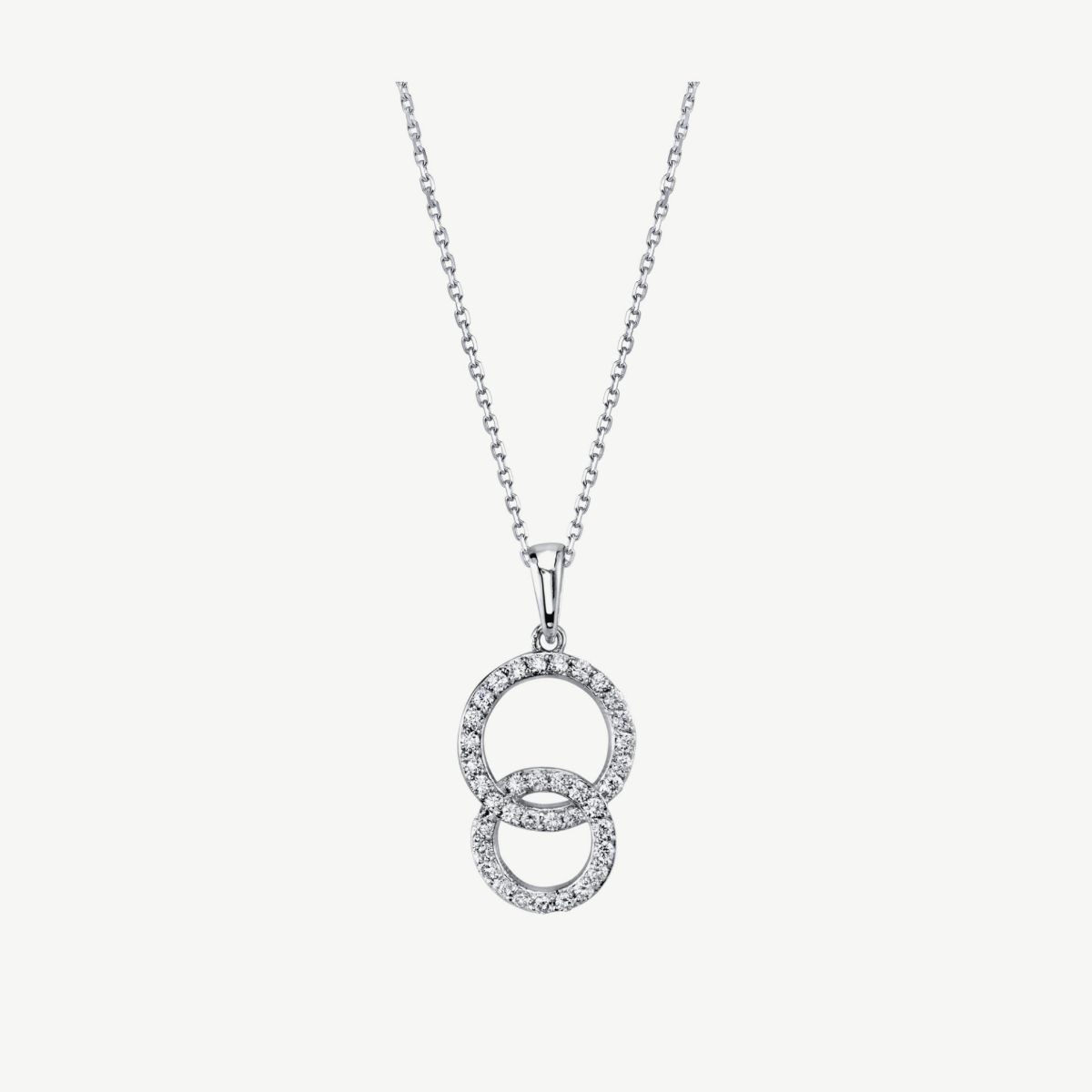 Picture of 14K Gold  Diamond Interlocking Circle Pendant with Tapered Bale