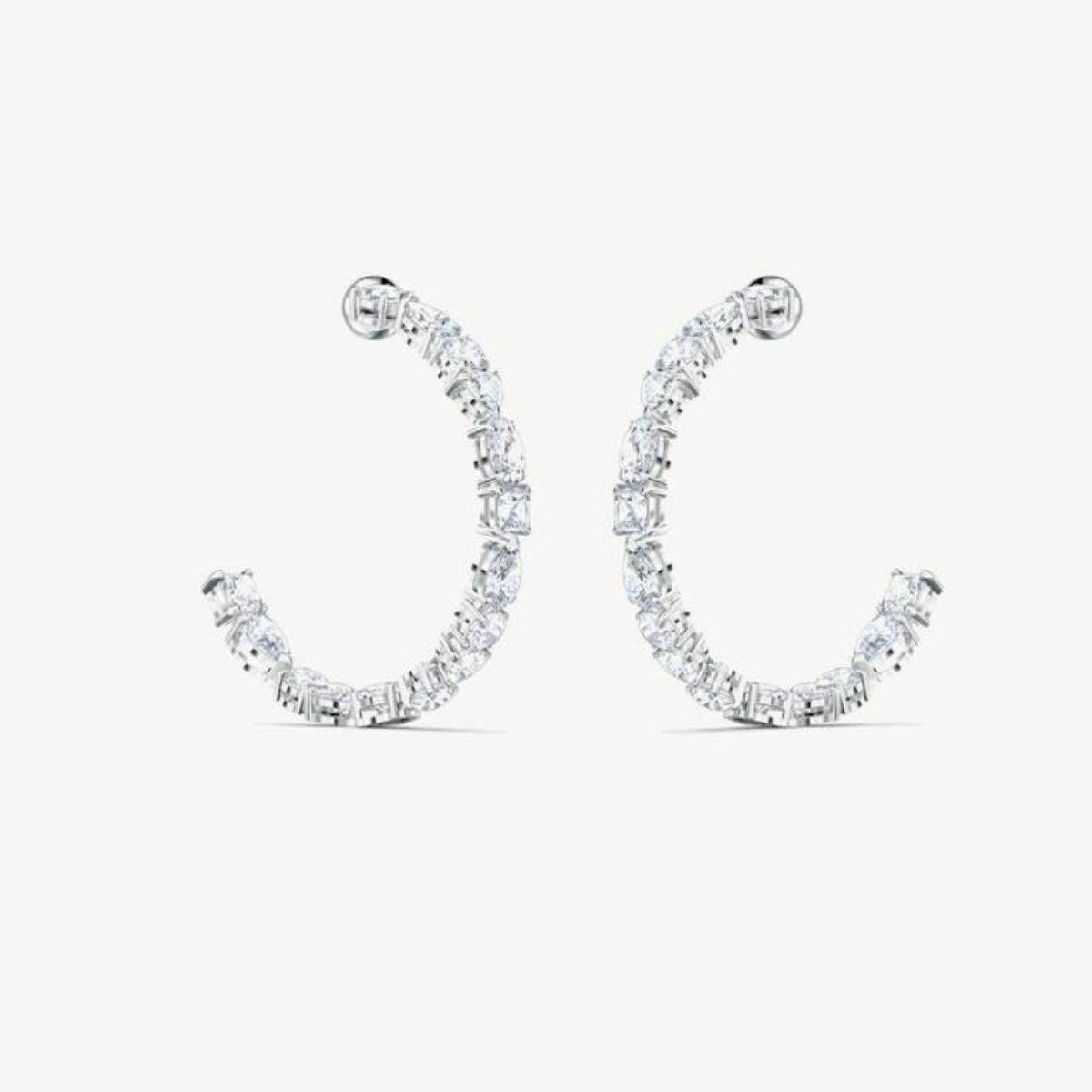 Picture of Swarovski Tennis Deluxe Hoop Earrings with Mixed Crystal Cuts