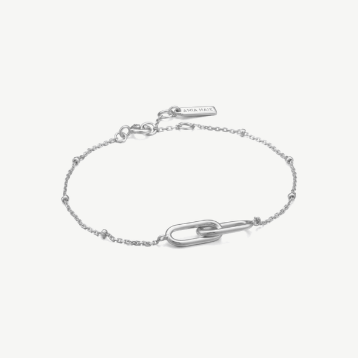 Picture of Sterling Silver Beaded Chain Link Bracelet