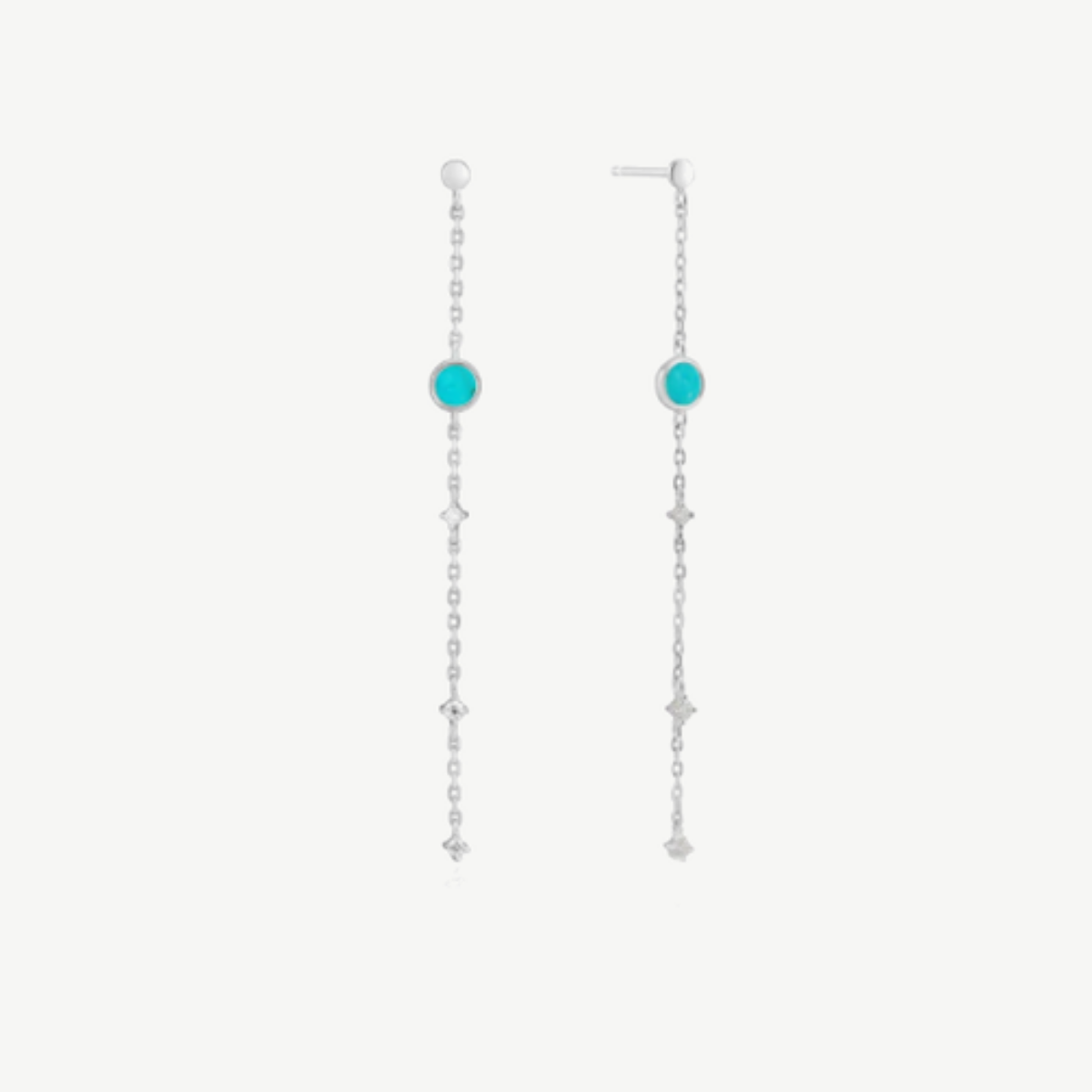 Picture of Sterling Silver Turquoise Drop Earrings