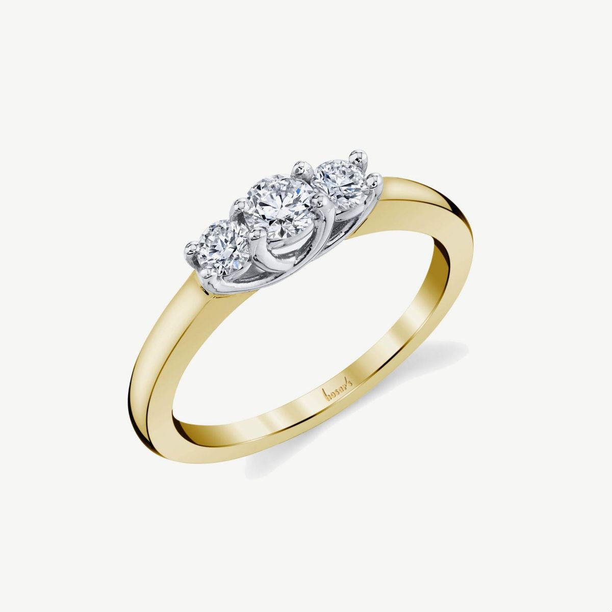 Picture of 14K Yellow Gold Classic Three Stone Diamond Ring