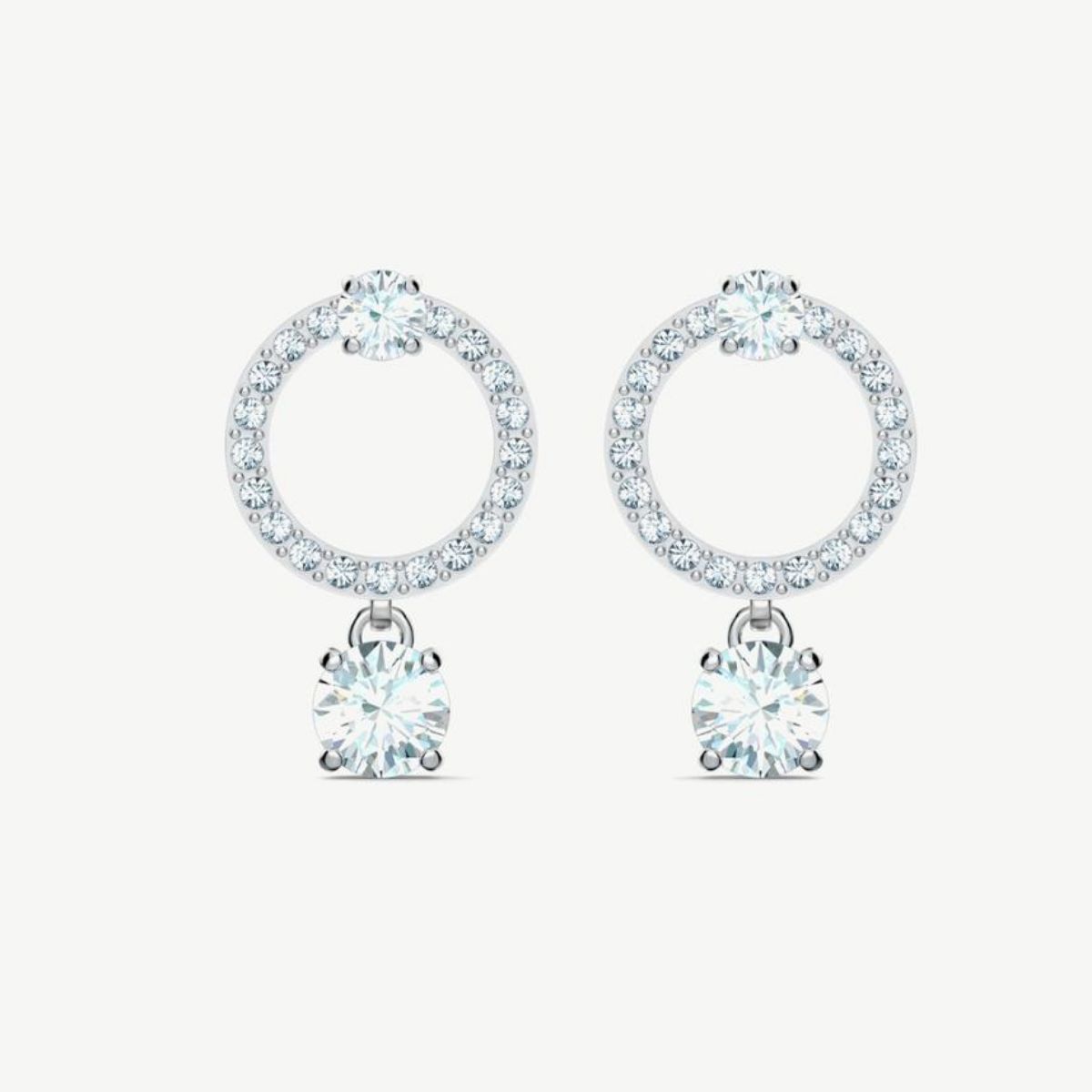 Picture of Swarovski  Attract Hoop Earrings - Clear Round Crystal with Pavé Circle