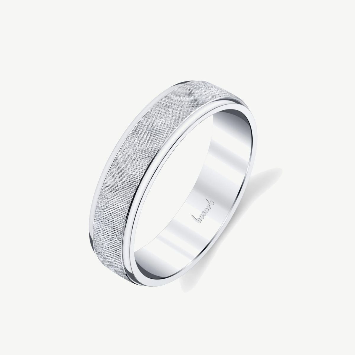 Picture of 14K White Gold Hammered Finish Wedding Band