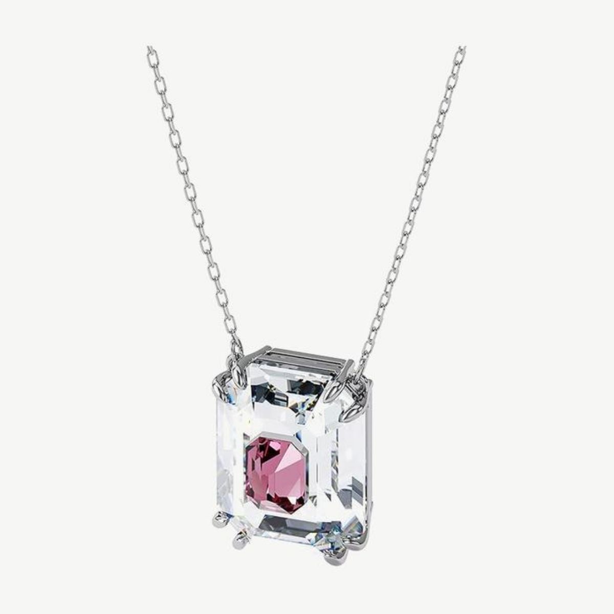 Picture of Swarovski  Chroma Necklace - Octagon Layered Pendant on 16