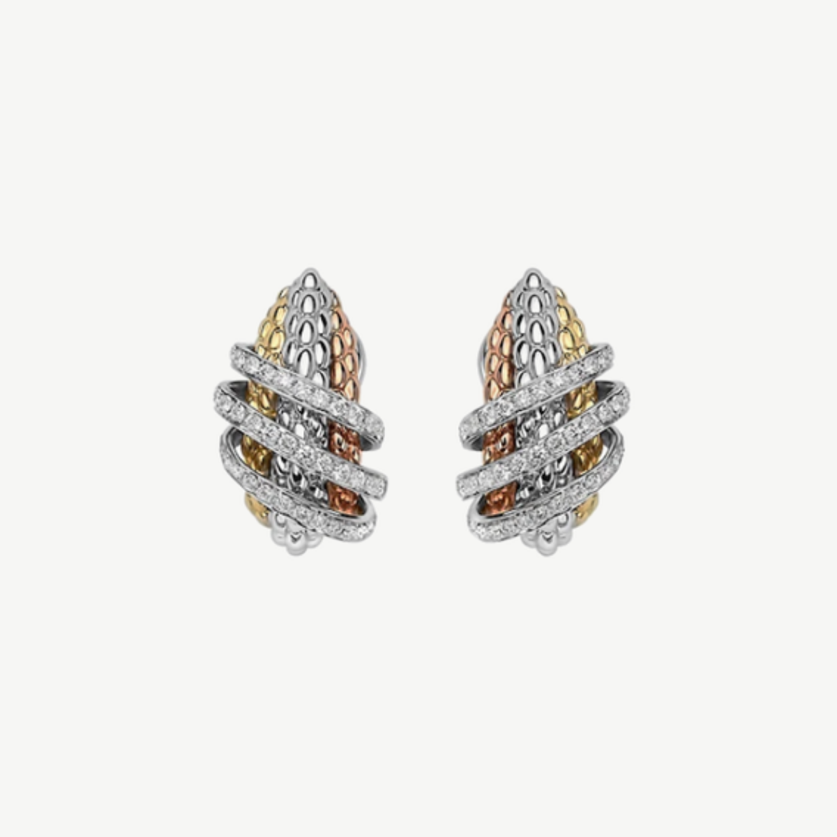 Picture of 18ct Tri Colour Solo Mia Luce 0.82ct Diamond Earrings