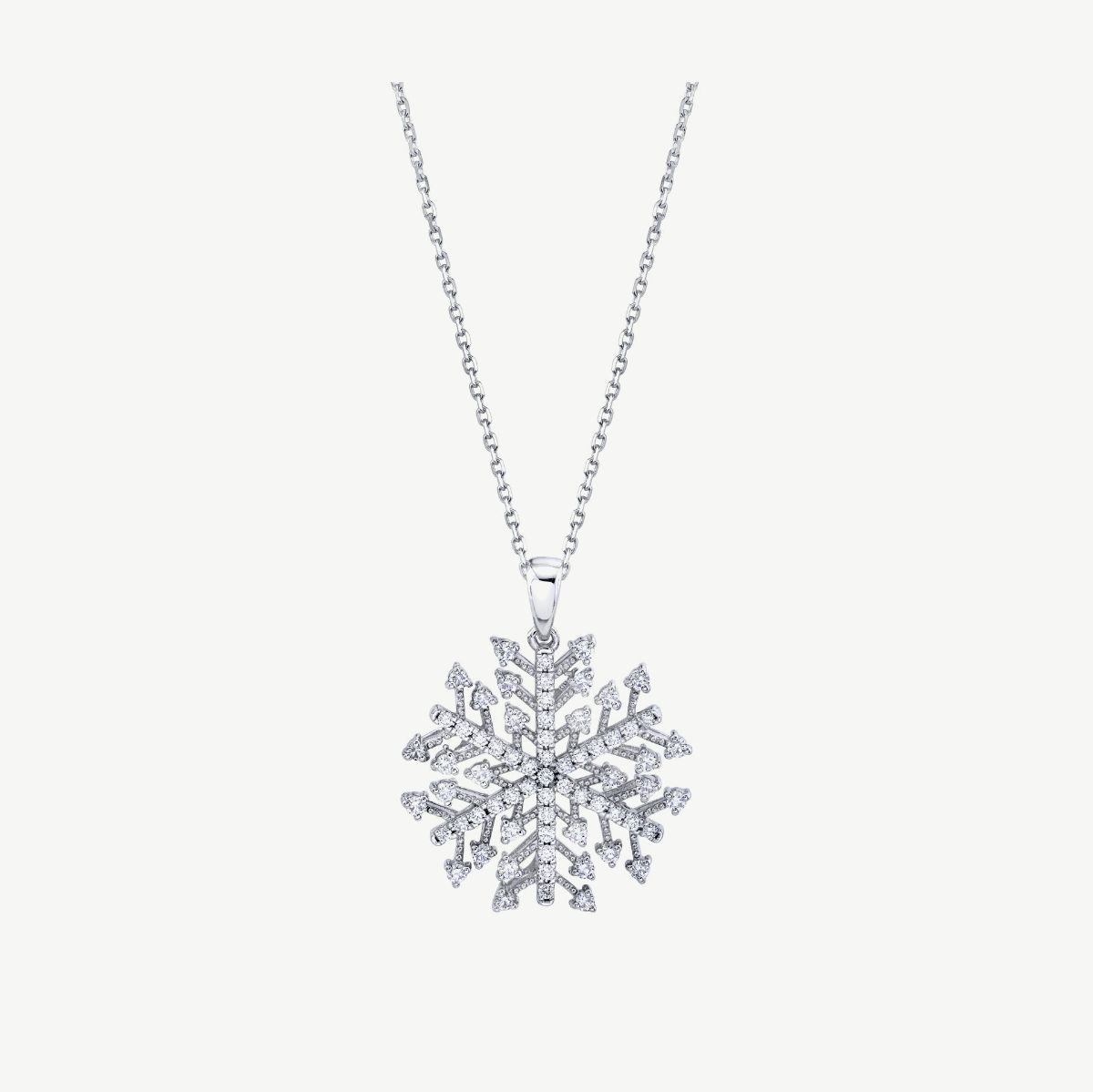 Picture of 14K White Gold Snowflake Diamond Pendant