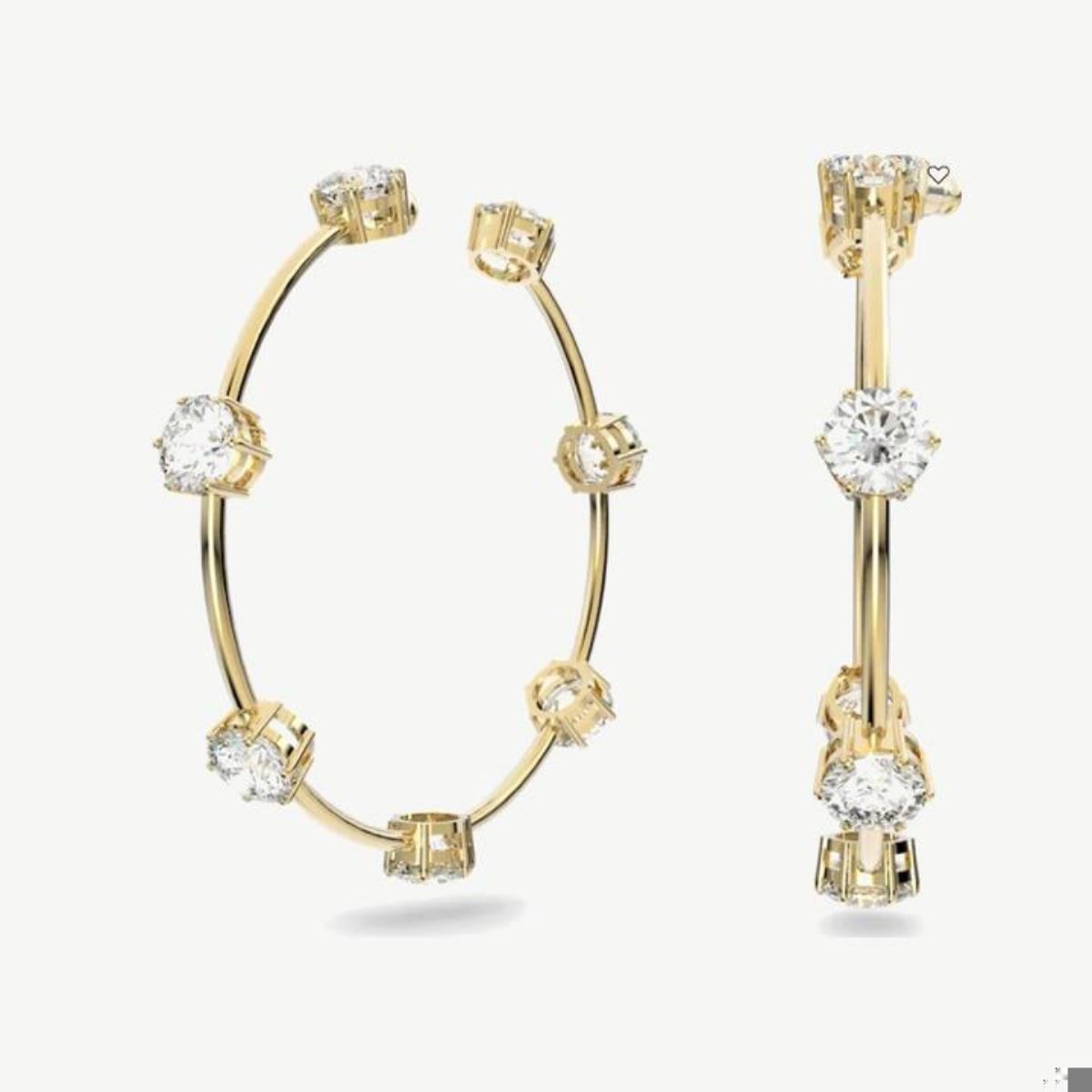 Picture of Swarovski Constella Gold-Plated Hoop Earrings with Round Crystals