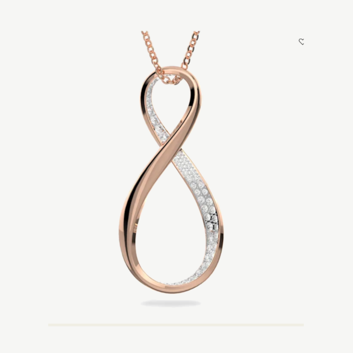 Picture of Swarovski Exist Infinity Knot Pendant with Rose Gold and Clear Crystal Pavé