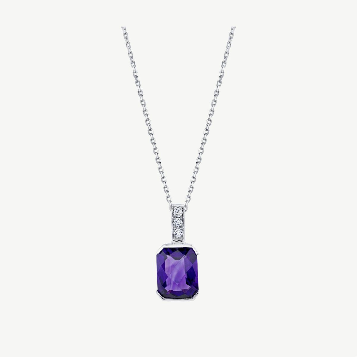 Picture of Amethyst Teardrop Pendant with Prong Set Pear Shape