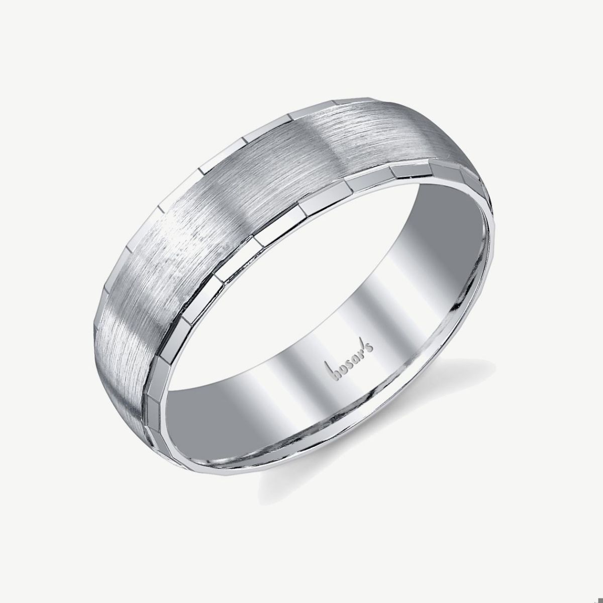 Picture of 14K White Gold Step Edge Wedding Band