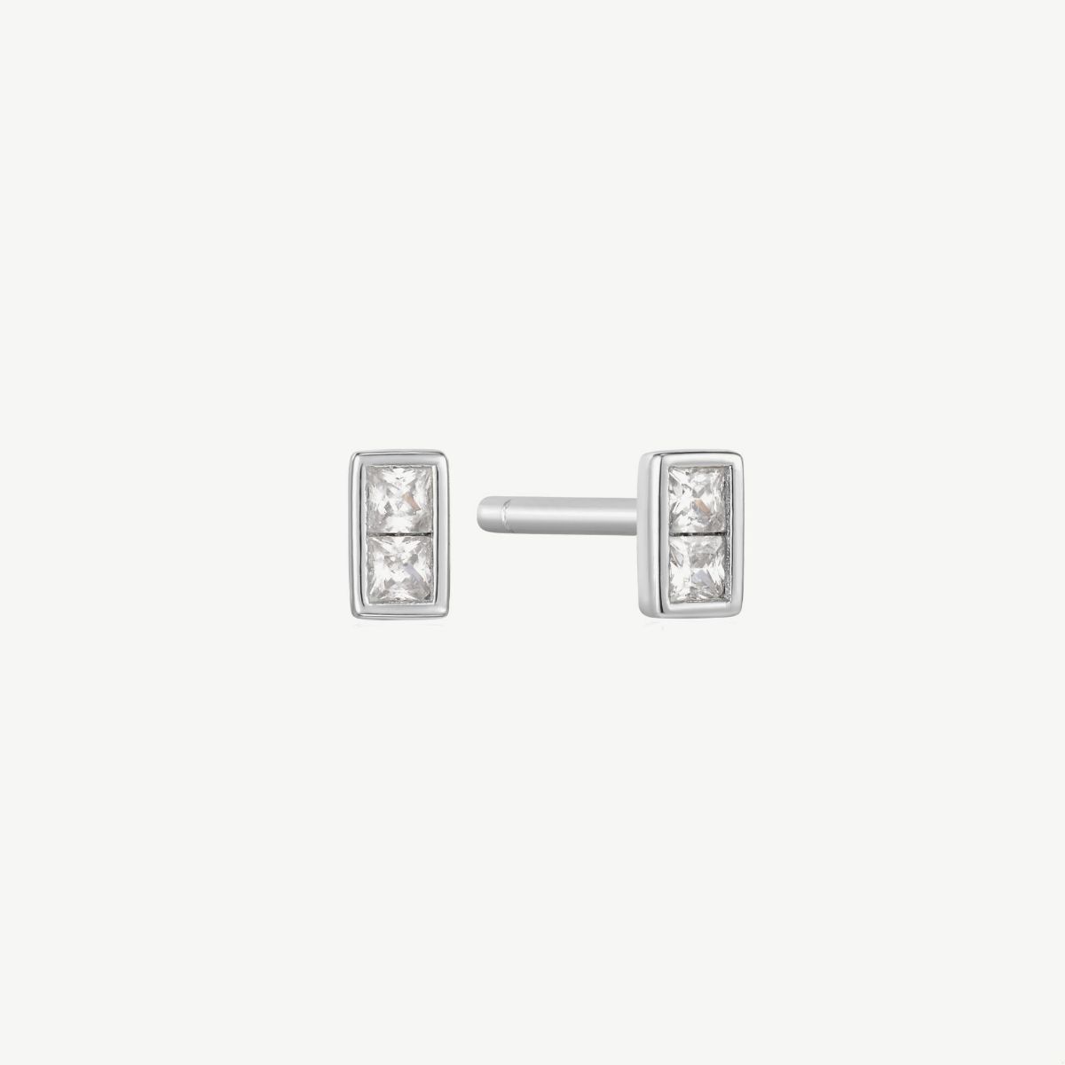 Picture of Glam Mini Stud Earrings with Princess Cut CZ (Cubic Zirconia)