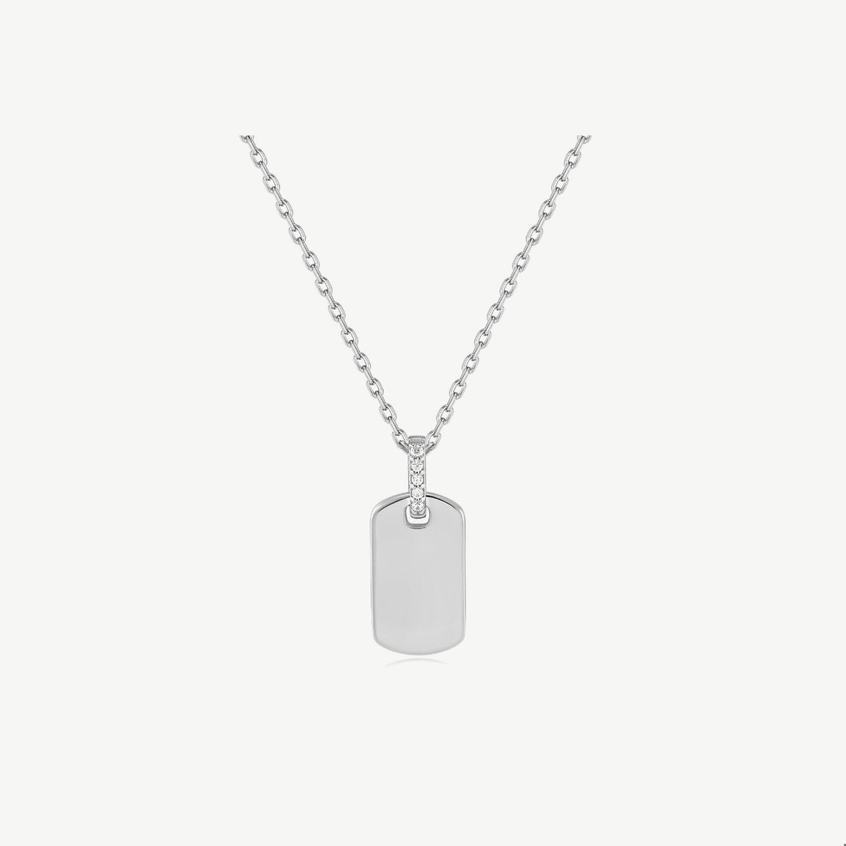 Picture of Sterling Silver Glam Tag Pendant Necklace