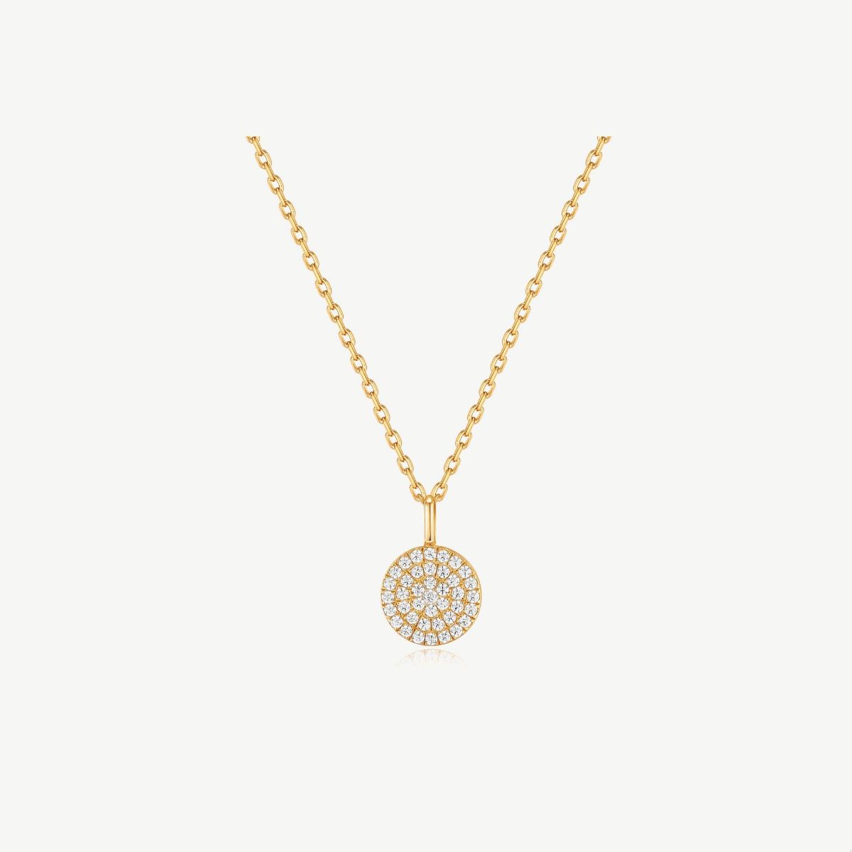 Picture of 14K Yellow Gold Plated Sterling Silver Glam Disc Pendant Necklace