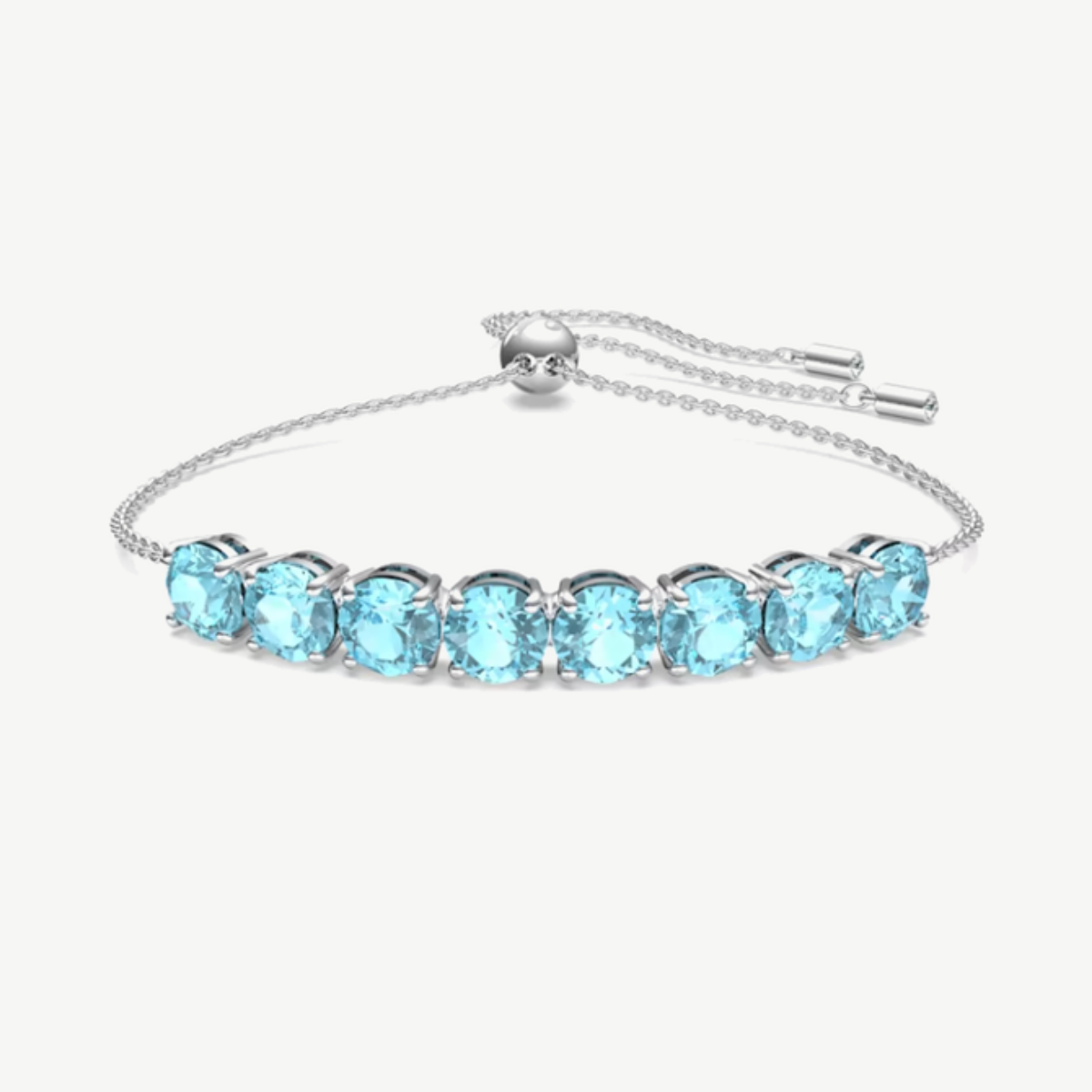 Picture of Swarovski Exalta Aquamarine Crystal Bolo Bracelet