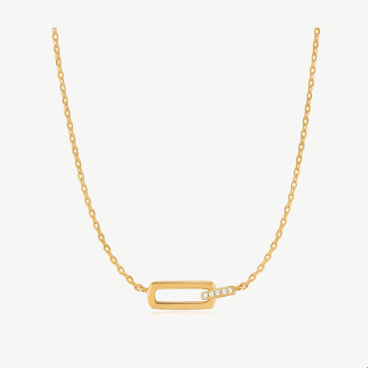 Picture of 14K Yellow Gold Plated Sterling Silver Glam Interlock Necklace