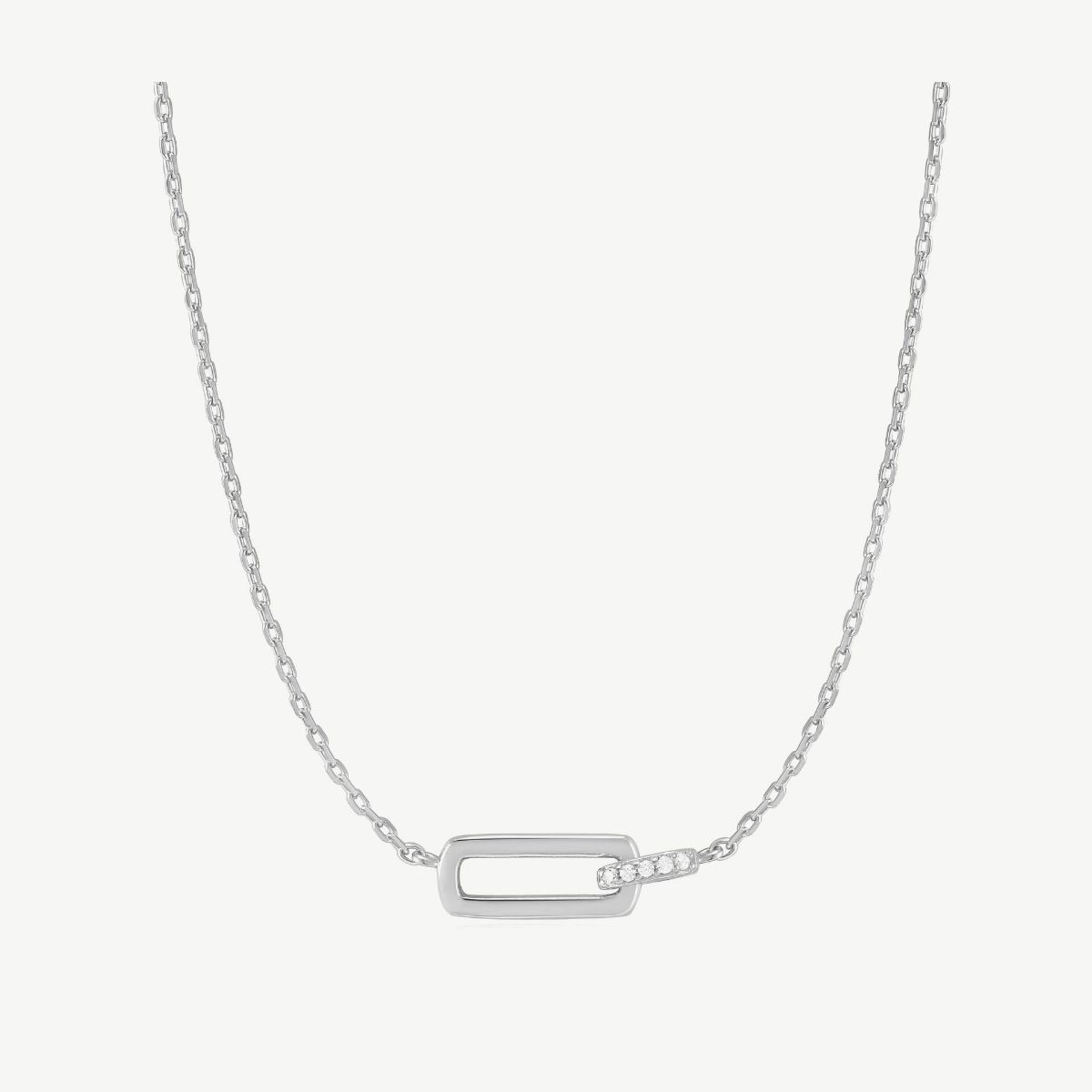 Picture of Glam Interlock Necklace with CZ (Cubic Zirconia)